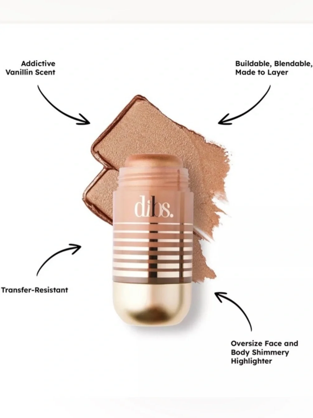 NWT dibs. Glow Stick Highlighter - Status Stick Face & Body - Unbothered Bronze